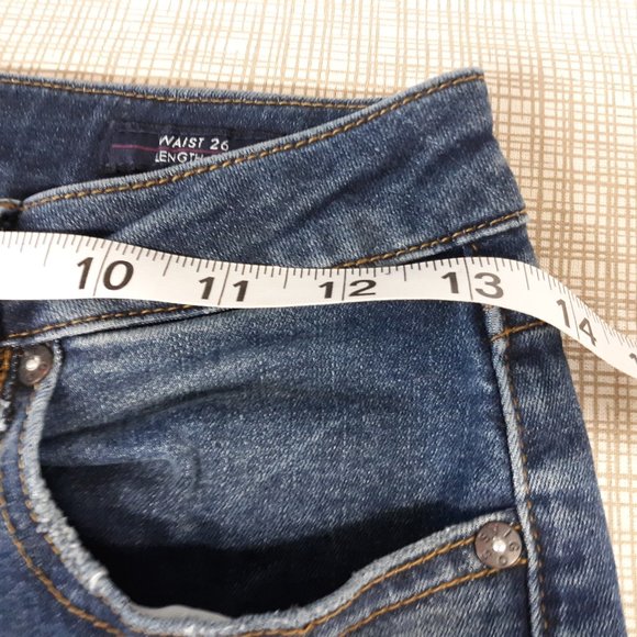 VIGOSS Women's The Jagger Skinny Jeans Size W26 L28 Distressed Medium Wash Blue - Picture 14 of 16